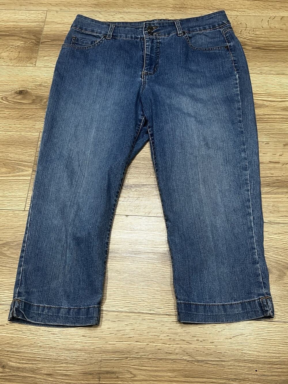 BANDOLINOBLU Jeans Womens Size 10 Capri Flap Pocket Stretch Denim